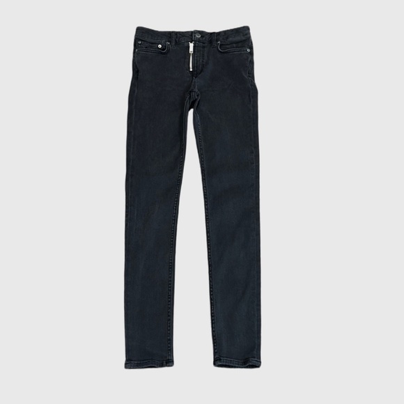ALL SAINTS WASHED BLACK LOW RISE ZIP SKINNY FIT JEANS WOMEN’S SIZE 28 - Picture 1 of 12